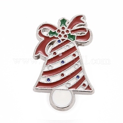 Pin de esmalte de campana de navidad, insignia de aleación para ropa de mochila, Platino, rojo, 27x17x2mm