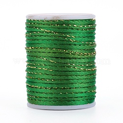Polyesterschnur, kantille, mit goldmetallischer Schnur, chinesische knotenkordel, grün, 1.5 mm, ca. 4.37 Yard (4m)/Rolle