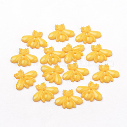 Boutons acryliques avec 2 trou, abeilles, orange, 17x22x3mm, Trou: 1.5~2mm