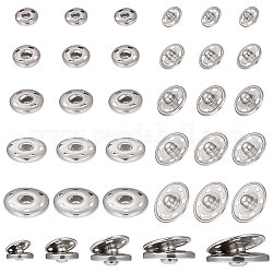 UNICRAFTALE 75 Sets 5 Style 202 Stainless Steel Sew-On Snap Buttons Metal Clothing Snaps Sewing Snaps Sewing Buttons for Sewing Clothing Coats Dress Sweater Crafts DIY Jewelry