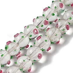 Chapelets de perles vernissées manuelles, avec l'émail, ronde, clair, 11.5~13.5x13.5~14x13~13.5mm, Trou: 1.5mm, Environ 33 pcs/chapelet, 15.16'' (38.5 cm)