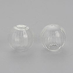 Hechos a mano soplados cuentas globo de cristal, para la toma de pendiente de estudios o de oficios, medio-perforado, redondo, Claro, 16x14~15mm, agujero: 4~5 mm