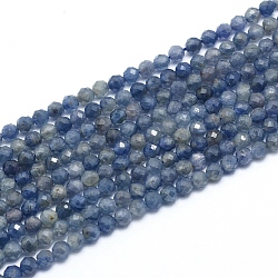 Hilos de perlas naturales de iolita / cordierita / dicroita, facetados, redondo, 3.5mm, agujero: 0.7 mm, aproximamente 120 pcs / cadena, 15.16 pulgada (38.5 cm)