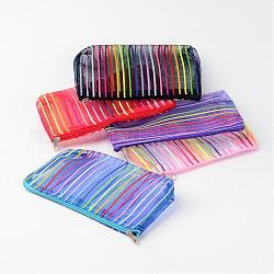 De malla bolsas zip multifuncionales, bolsas de cosméticos, color mezclado, 18.5x11x0.8 cm