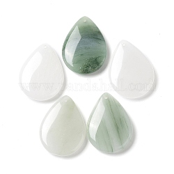 Pendentifs en quartz naturel, charmes de larme, 36x26.5x7mm, Trou: 1.2mm
