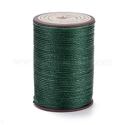 Круглая вощеная нить из полиэстера, микро шнур макраме, витой шнур, для шитья кожи, темно-зеленый, 0.8 мм, около 54.68 ярда (50 м) / рулон
