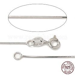 Collares de cadena de serpiente de plata esterlina chapada en rodio, con cierres de anillo de resorte, Platino, 20 pulgada, 0.65mm