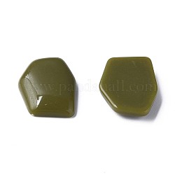 Undurchsichtigen Acryl Cabochons, unregelmäßiges Sechseck, dunkel olivgrün, 25.5x19.5x5.5 mm, ca. 253 Stk. / 500 g
