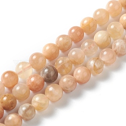 Natürliche sunstone Perlen Stränge, Runde, 6.5 mm, Bohrung: 0.5 mm, ca. 64 Stk. / Strang, 15.55 Zoll (39.5 cm)