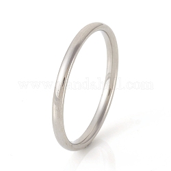 201 anneaux de bande lisses en acier inoxydable, couleur inoxydable, nous taille 4 (14.8 mm), 1.5mm