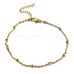 304 Stianless Steel Satellite Chain Bracelet Making, with Lobster Claw Clasps and Extension Chains, Golden, 8-1/4 inch(21cm)