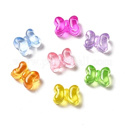 Transparent Acrylic Beads, Bowknot, Mixed Color, 11x15x8mm, Hole: 3mm, about 550pcs/500g