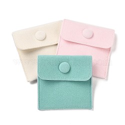 Бархатные мешочки для хранения украшений, квадратные сумки для украшений с застежкой-кнопкой, для сережек, хранение колец, разноцветные, 69~70x70.5~71x9 мм