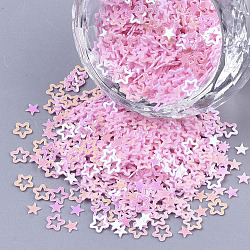 Accesorios del ornamento, paillette plástico pvc / cuentas de lentejuelas, color de ab chapado, estrella, rosa perla, 2.5~3.8x2.5~4x0.4mm, aproximamente 328000 unidades / 500 g