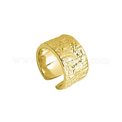 Damen schlichte Messing-Manschettenohrringe, strukturierter Ring, golden, 12x13x1 mm, Innendurchmesser: 10 mm