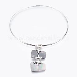 Ожерелья, колье ожерелья, ожерелья из проволоки, с латунной фурнитурой , платина, 5.1 дюйм (13 см)