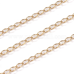 Ion Plating(IP) 304 Stainless Steel Twisted Chains, Curb Chains, Soldered, with Spool, Golden, 2mm, 4x2x0.5mm, about 32.8 Feet(10m)/roll