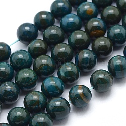 Teints pierre naturelle perles brins, imitation apatite, ronde, bleu foncé, 10mm, Trou: 1.2mm, Environ 36 pcs/chapelet, 14.9 pouce (38 cm)