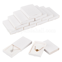 Fingerinspire 30 set scatole pieghevoli in cartoncino di carta rettangolo da 2.9x2.1x0.5 pollici bianco piccole scatole per imballaggio regalo esposizione di gioielli scatole per cassetti di carta per collana anello imballaggio per piccoli articoli