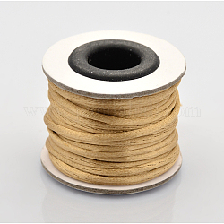 Macrame Rattail Chinese Knot Making Cords Round Nylon Braided String Threads, Pale Goldenrod, 2mm, about 10.93 yards(10m)/roll