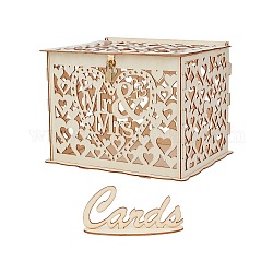 Caja de madera tallada, con cierre de cierre, almendra blanqueada, 30x24x22.5 cm