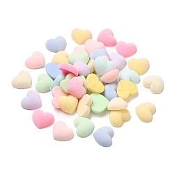 Cabochon acrilici floccati, cuore, colore misto, 16x18x7mm