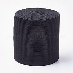 Плоский эластичный резиновый шнур / полоса, швейные принадлежности для одежды, чёрные, 80x0.5 мм, около 5 м / рулон