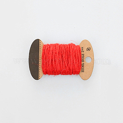 Cordón de yute, cuerda de yute, hilo de yute, 3 ply, para la fabricación de la joya, rojo, 2mm, aproximadamente 10.93 yarda (10 m) / tablero