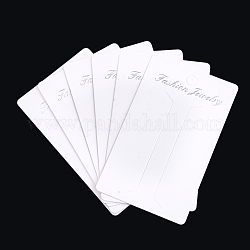 Cartes d'affichage en carton, utilisé pour barrettes de cheveux, rectangle, blanc, 10.5x6.3x0.03 cm, Trou: 7mm