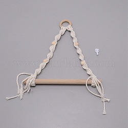 手織りロープホルダーをぶら下げトイレの壁  ロール紙ウォールシェルフバスルームアクセサリー用  乳白色  340x225x25mm