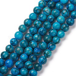 Perles de howlite naturelle brin, ronde, teinte, bleu profond du ciel, 8.5mm, Trou: 0.8mm, Environ 47~48 pcs/chapelet, 15.04~15.16'' (38.2~38.5 cm)