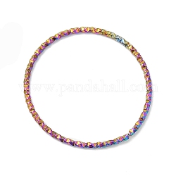 Anillos de enlace de 304 acero inoxidable, textura, anillo redondo, color del arco iris, 24~25x1mm, diámetro interior: 22~23 mm
