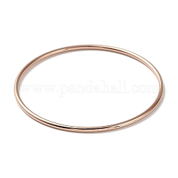 Placage ionique (ip) 304 bracelet simple en acier inoxydable pour femme, or rose, diamètre intérieur: 2-3/8 pouce (6 cm)