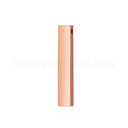 201 Stainless Steel Pendants, Cuboid, Rose Gold, 34.5x5x5mm, Hole: 2.5mm