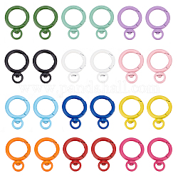 PH PandaHall 24pcs Colorful Swivel Clasps, 12 Colors 1.1 Inch Keychain Ring Buckles Alloy Round Spring Snap Hooks Clip O Rings Buckles Clips Trigger for Keychain Lanyard Bag Pendant DIY Crafts Making