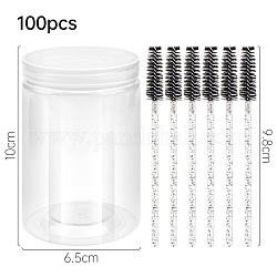 Nylon Disposable Eyebrow Brush, Mascara Wands, for Extensions Lash Makeup Tools, Black, 9.8cm, 100Pcs/box