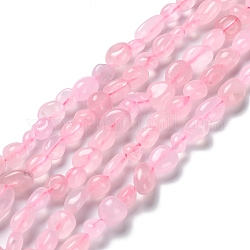 Chapelets de perles en quartz rose naturel, pépites, 7.5~16x7.5~9x4~7mm, Trou: 0.9mm, Environ 41~44 pcs/chapelet, 16.14''~17.32'' (41~44 cm)