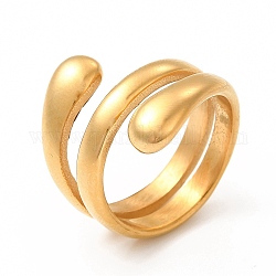 Placcatura ionica (ip) 304 anelli in acciaio inossidabile per donna uomo, Anelli a banda larga, vero placcato oro 18k, diametro interno: 17.1mm, 7~18mm