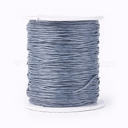 Cordones de hilo de algodón encerado, gris, 1mm, Aproximadamente 100 yardas / rollo (300 pies / rollo)