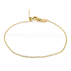 304 pulseras de cadenas de cable ajustables con cuentas de acero inoxidable para mujer, dorado, 21.7x0.1 cm.