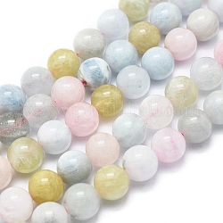 Fili di perle di natura morganite, tondo, 10mm, Foro: 1 mm, circa 40pcs/filo, 15.75 pollice (40 cm)