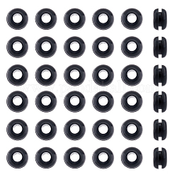 Superfundings über 250 Stück Silikon-Schutzdraht-Unterlegscheibe, schwarzer Draht-Kabelloch-Schutzring, Gummitülle-Dichtung zum Schutz des Drahtkabels, Bohrung: 5 mm