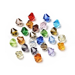 Имитация австрийских кристаллов, класс AAA, граненые, двухконусные, разноцветные, 10x9~10 мм, отверстие : 0.9~1.6 мм