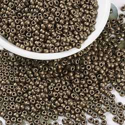 Miyuki runde Rocailles Perlen, japanische Saatperlen, 8/0, (rr2006) matt metallic dunkelbronze, 3 mm, Bohrung: 1 mm, ca. 422~455 Stk. / 10 g