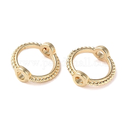 Cadres de perles en alliage de placage de rack, anneau rond, véritable 14k plaqué or, 9x3mm, Trou: 1.6mm