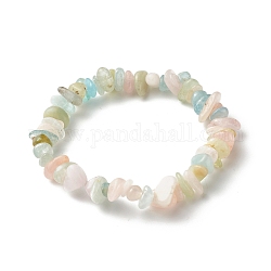 Bracelets extensibles en perles de morganite naturelles pour enfants, diamètre intérieur: 1-7/8 pouce (4.8~5.1 cm)