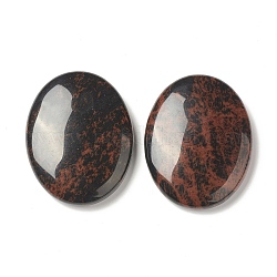 Piedra de preocupación de obsidiana de caoba natural para la terapia de ansiedad, piedra ovalada para el pulgar, 45x34~35x7~8.5mm