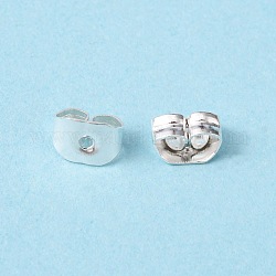 Iron Friction Ear Nuts, Silver, 5x3.5mm, Hole: 0.7~0.9mm