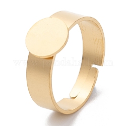 304 pierna de anillo de acero inoxidable, fornituras de anillo almohadilla, para anillos de la vendimia que hacen, ajustable, dorado, Bandeja: 8 mm, 17.2mm