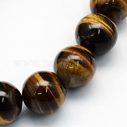 Chapelets de perles rondes en œil de tigre naturel, 6.5mm, Trou: 1mm, Environ 63 pcs/chapelet, 15.5 pouce